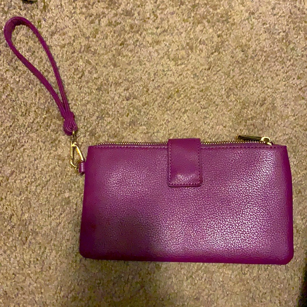 Charming Charlie purple clutch wristlet